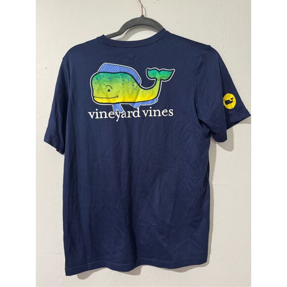 Vineyard Vines performance blue tee whale boys XL youth - Picture 2 of 6